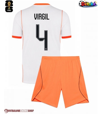 Nizozemsko Virgil van Dijk #4 Venkovní dres komplet pro Děti MS 2026 Krátkým Rukávem (+ Krátké kalhoty)
